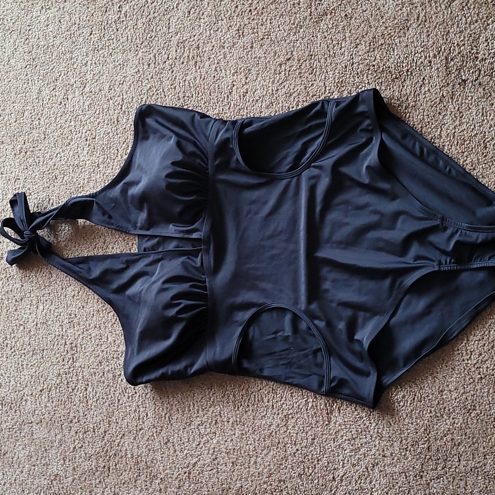 Used once black halter swimsuit